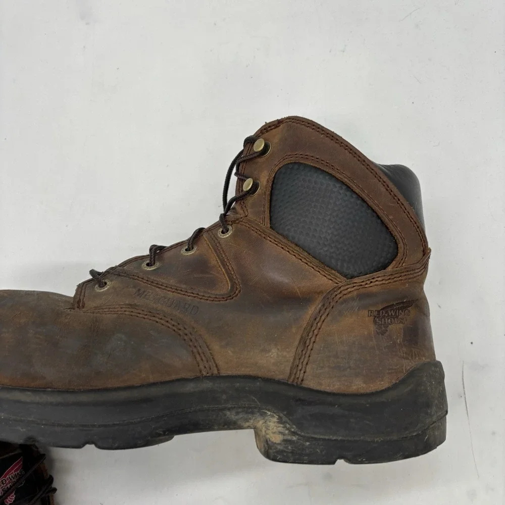 Red Wing 4421 Safety Steal Toe Boots Mens 10 EE 2E Brown Metguard 6